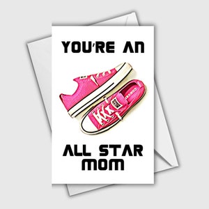 Printable Sneaker Mother&#39;s Day Card, Digital Card, ecard, instant download