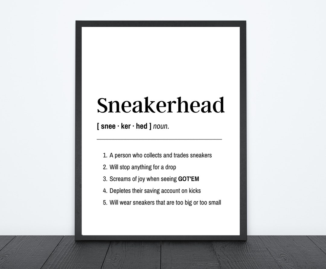 Sneakerhead Definition Sneaker Art Print, Printable, Instant Download