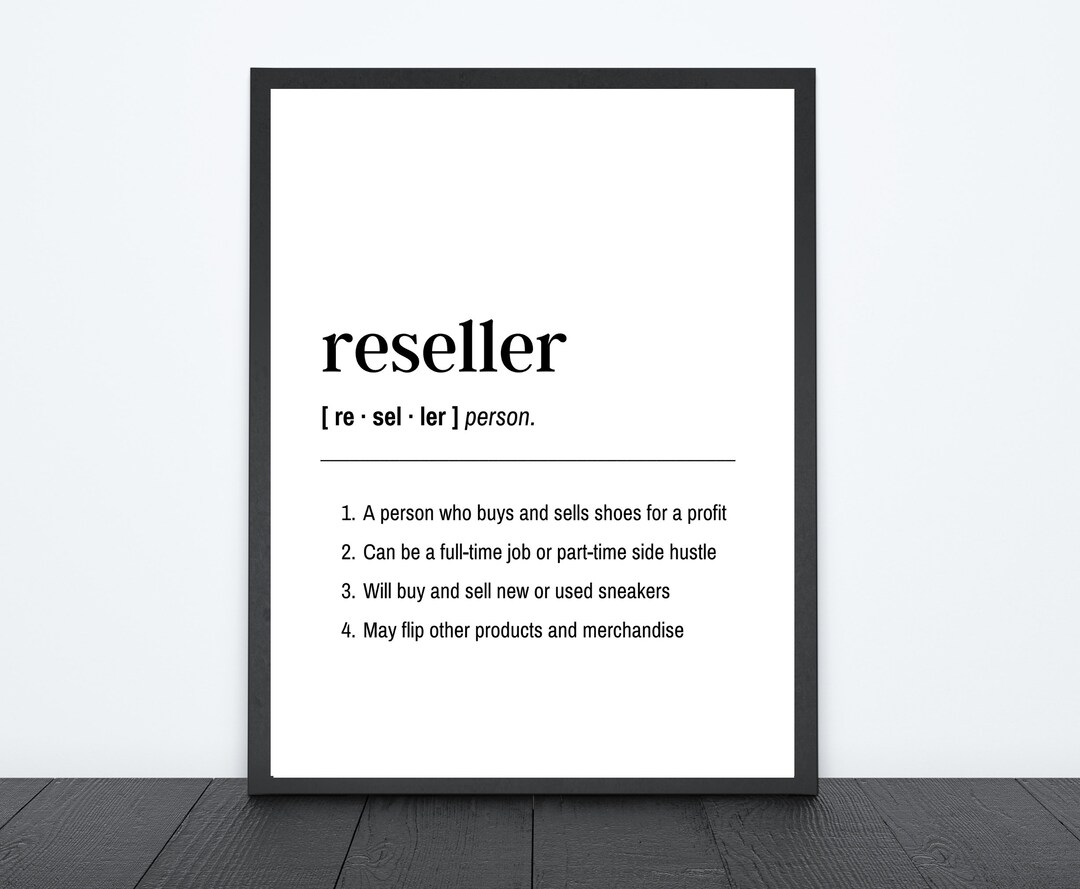 Reseller Definition Digital Sneaker Art Print, Printable, Instant