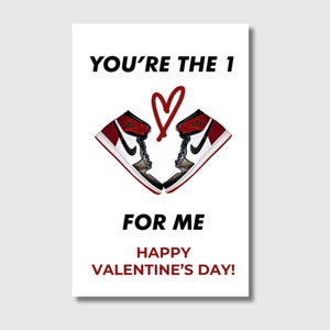 Printable Sneaker Valentine&#39;s Day Card, Digital Card, instant download