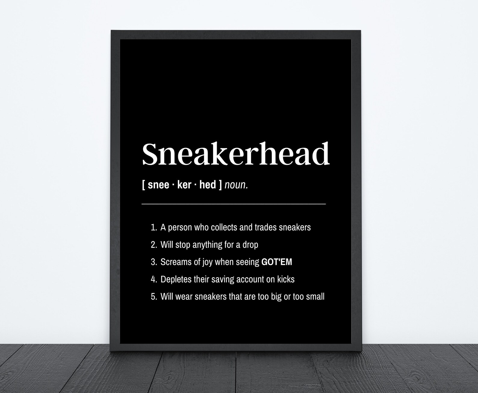 Sneakerhead Definition Digital Sneaker Art Print, Instant Download