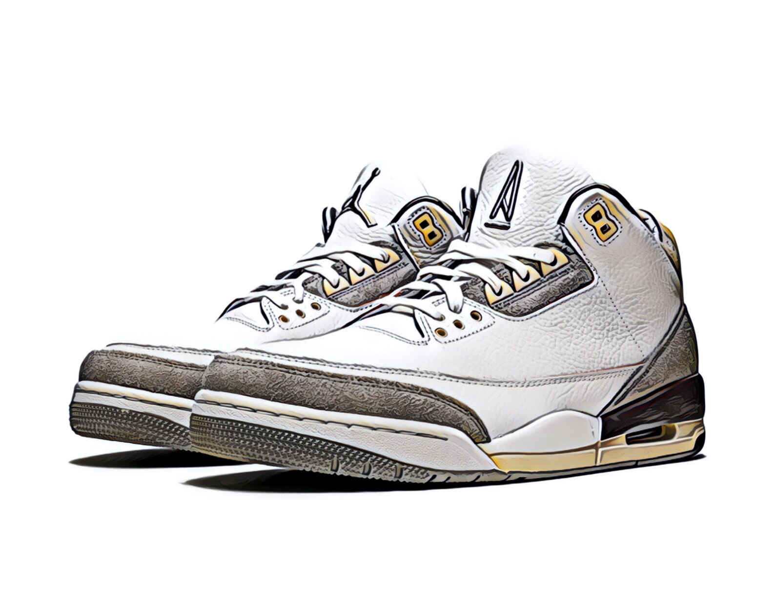 Jordan Retro 3 A Ma Maniere Digital Sneaker Art Print | Etsy