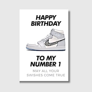 Printable Sneaker Birthday Card, Digital Card, ecard, instant download