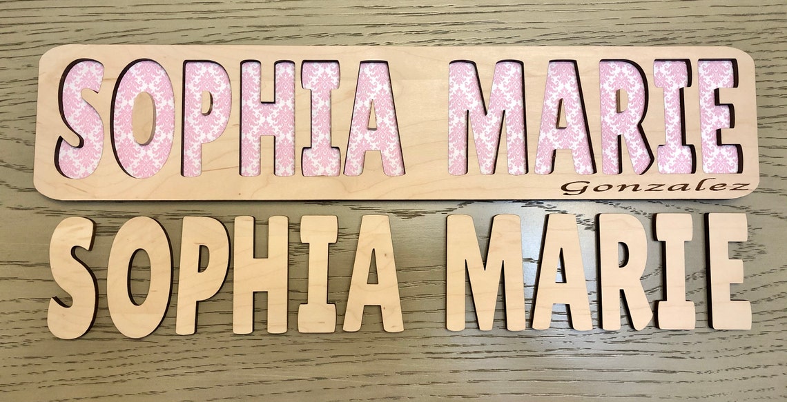 Name Puzzle Template SVG for Etsy