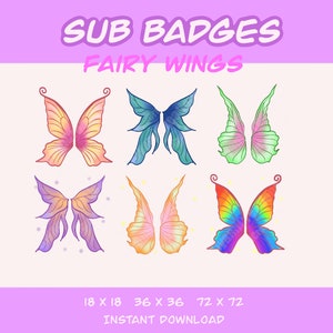 Fairy Wings Badges / Twitch Discord Youtube