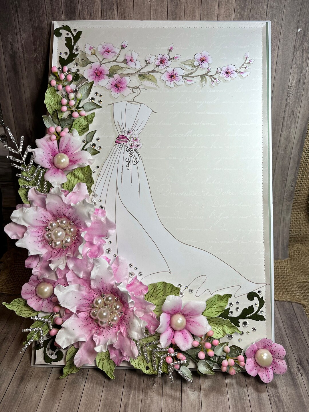 Handmade A4 Size Wedding Card Luxury Boxed Floral Wedding Etsy