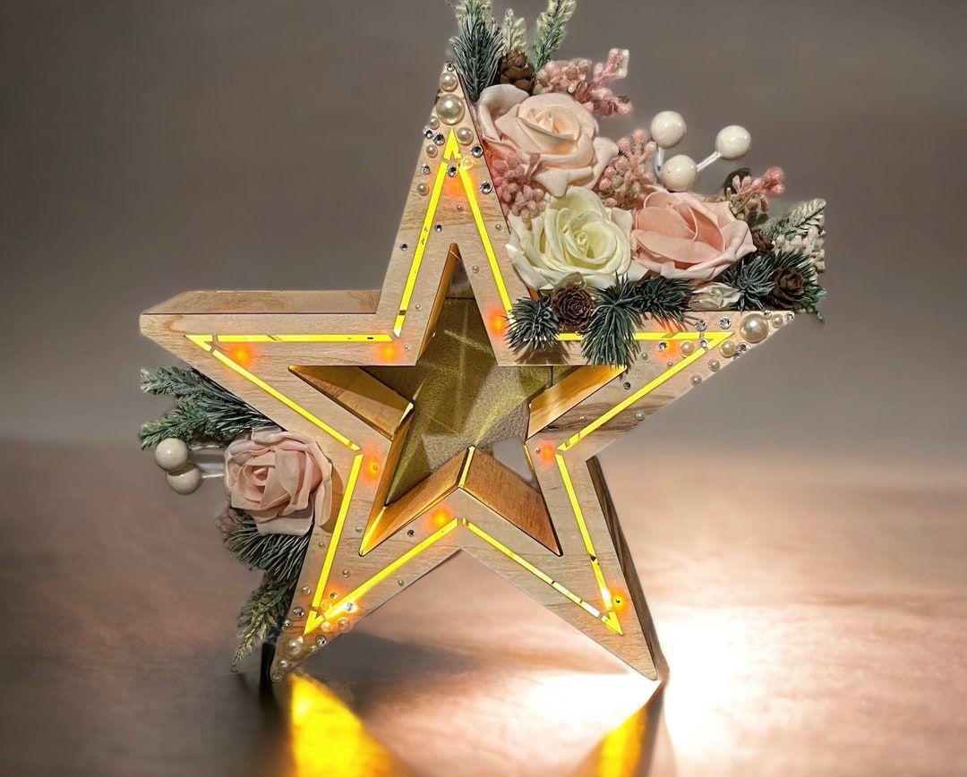Christmas Light up Star Christmas Decor Christmas Ornaments Etsy
