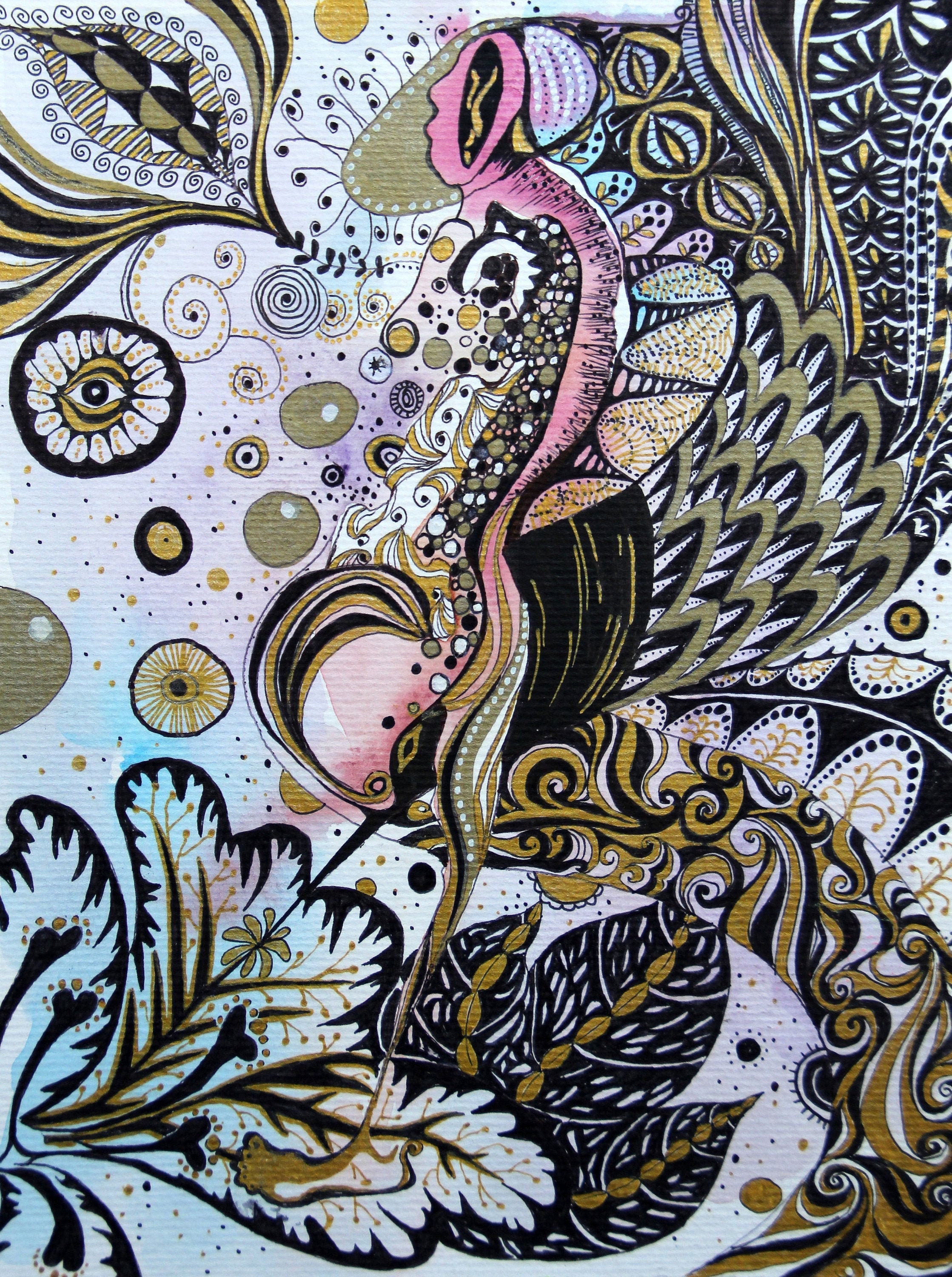 Abstract Zentangle Illustration Print Home Decor Instant Etsy UK