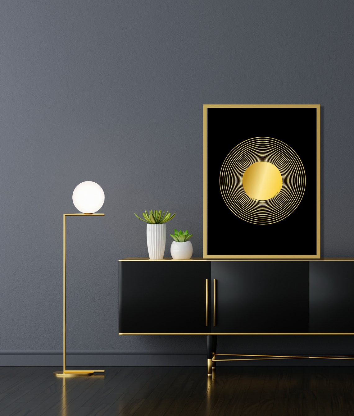 Set of 3 Black Gold Luxury ArtOversized Wall ArtGold Modern Etsy