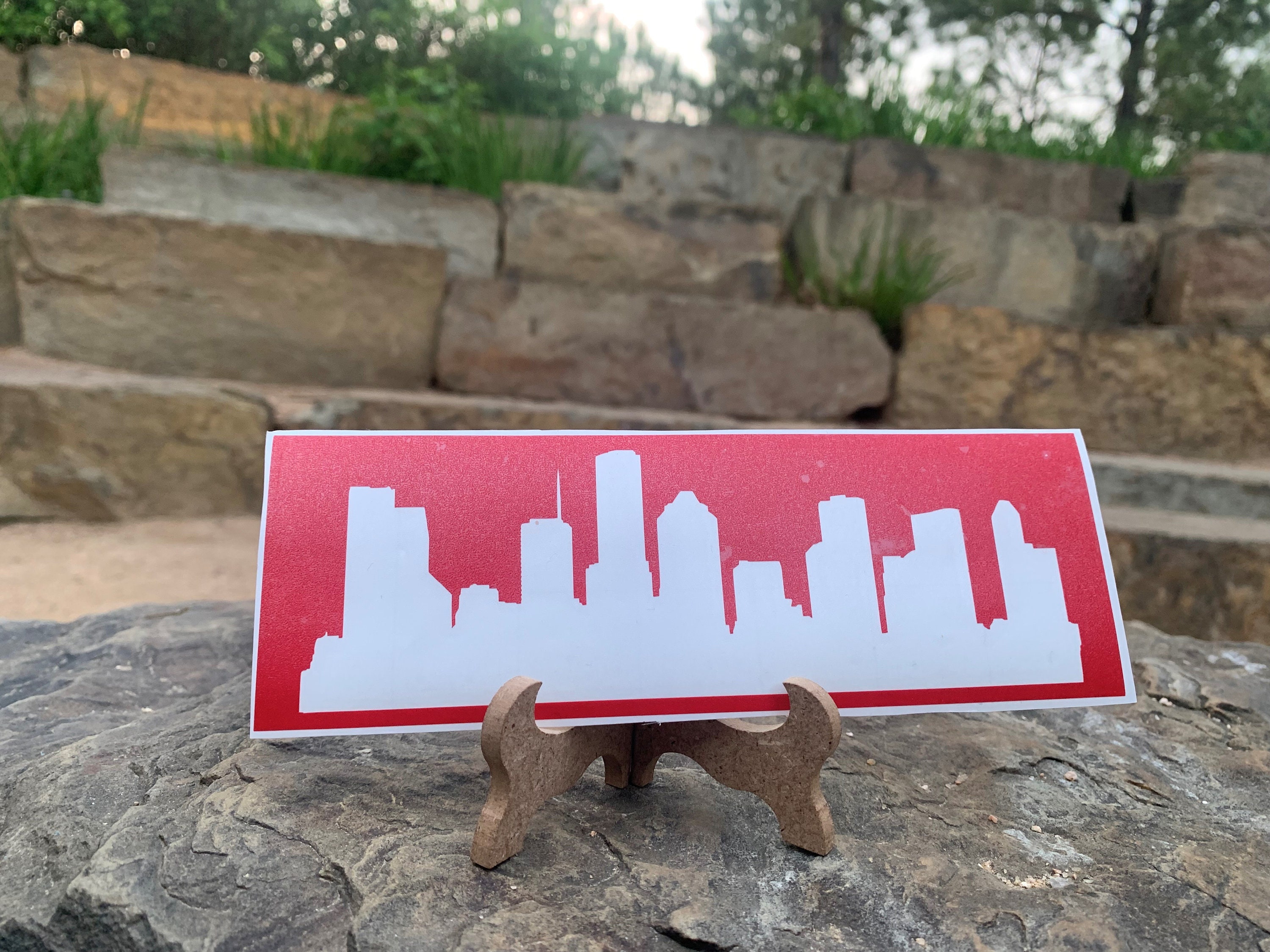 Houston Skyline Vinyl Sticker Texas Skyline Sticker Etsy