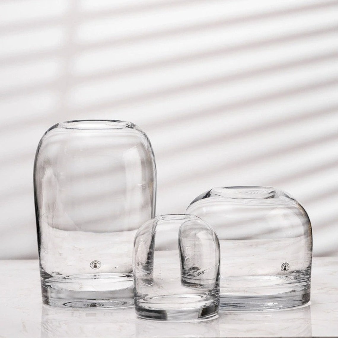 Small Round Glass Vases for Flowers Transparent Glass Bud Etsy