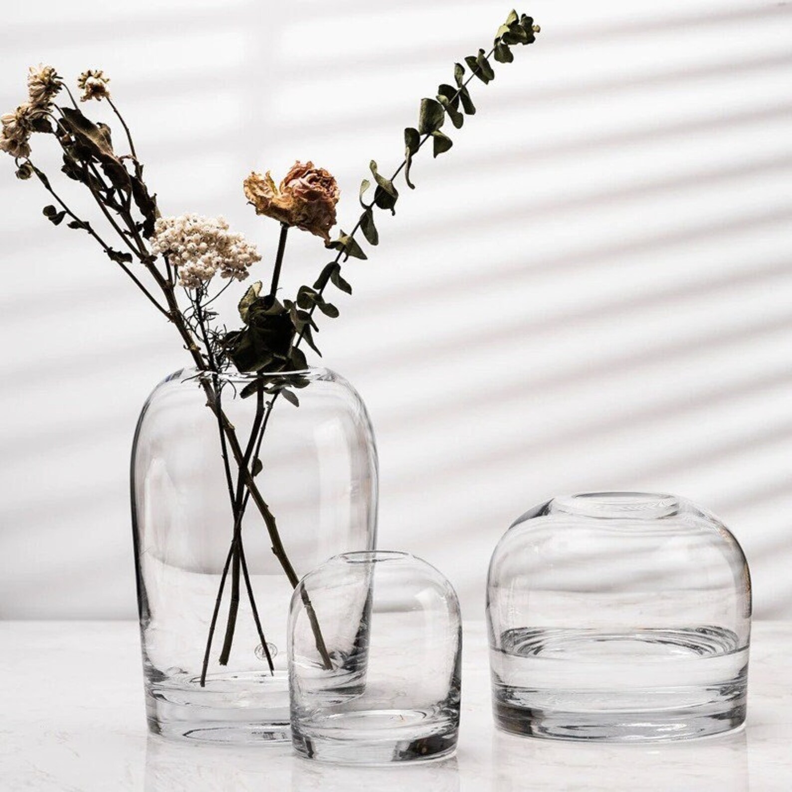 Small Round Glass Vases for Flowers Transparent Glass Bud Etsy