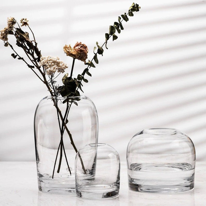 Small Round Glass Vases For Flowers, Short Round Flower Vases