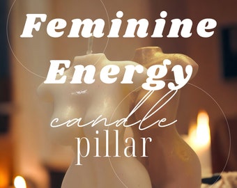 Feminine energy scented pillar candle decor | lavender & ylang ylang