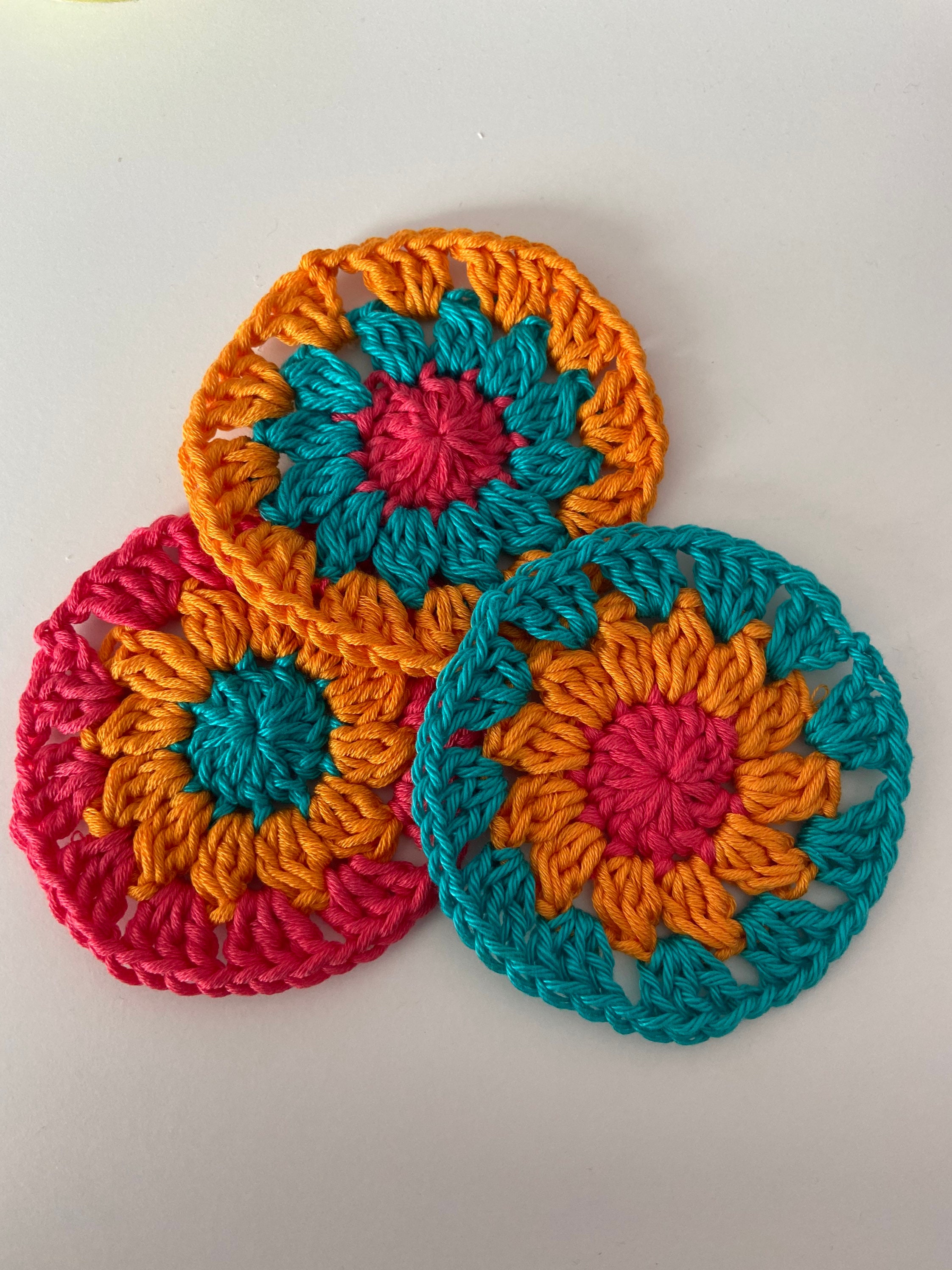 Handmade Crochet 100 cotton yarn Homeware Coasters Etsy
