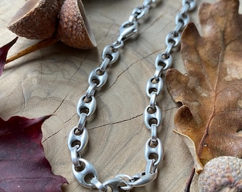 925 Sterling Silver Vintage Italy Anchor Mariner Link Bracelet