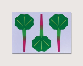 Rhubarb A6 Greetings Card / Rheum Rhabarbarum - Blank Inside. *Send me or keep me and frame me*