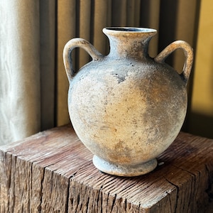 Taupe Textured Terracotta Vase