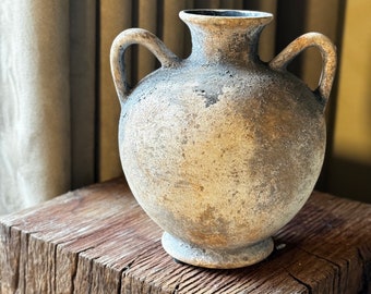 Taupe Textured Terracotta Vase