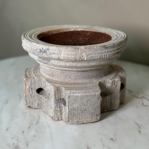 Vintage wood candle holder