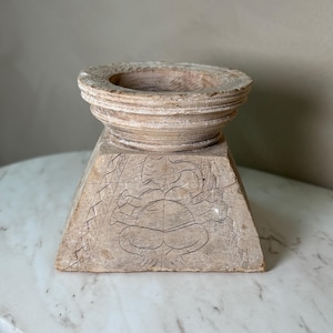 Vintage wood candle holder