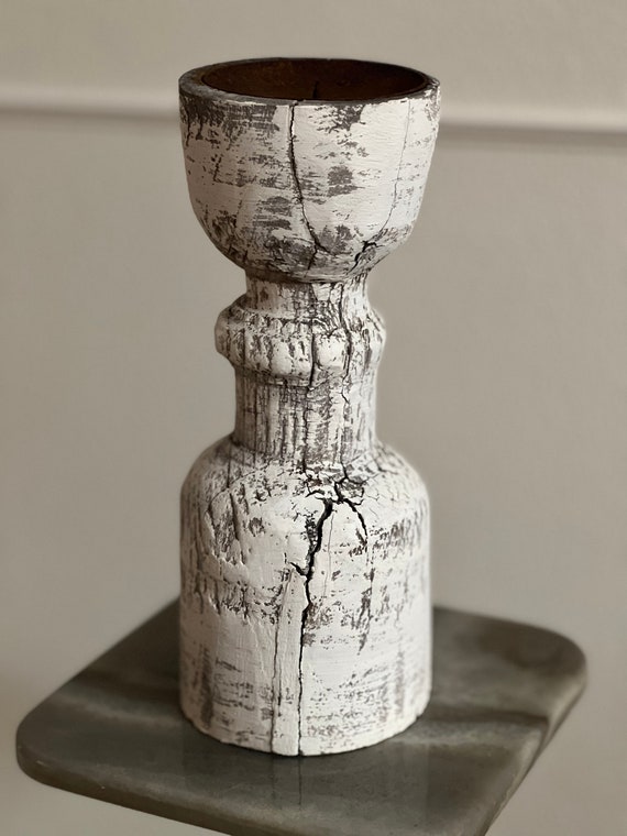 Vintage Wood Candle Holder - Etsy