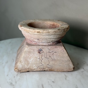 Vintage wood candle holder