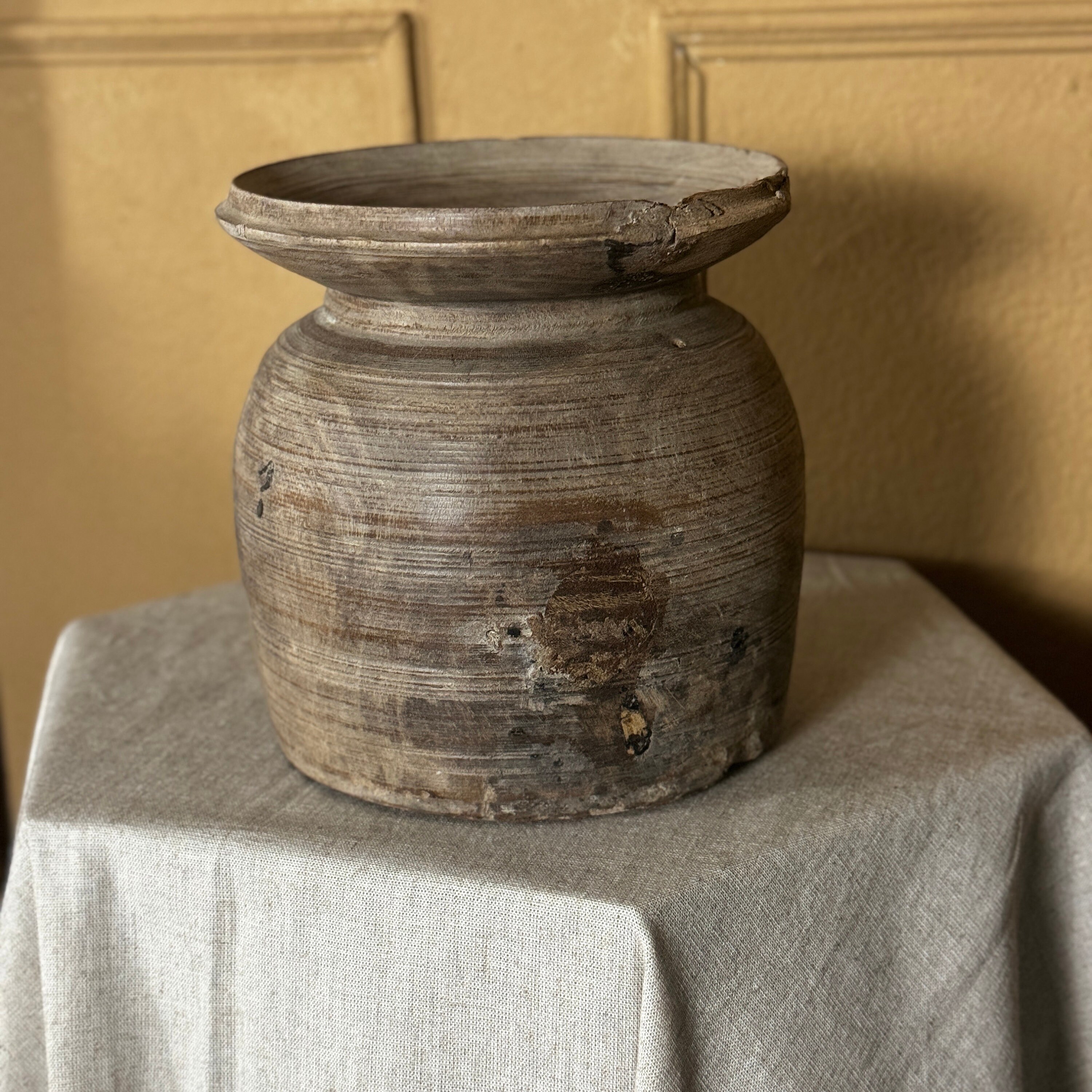【骨董品】深鉢１客 骨董品】深鉢1客 Vintage Wood Pot - Etsy
