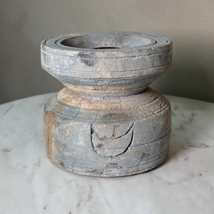 Vintage wood candle holder