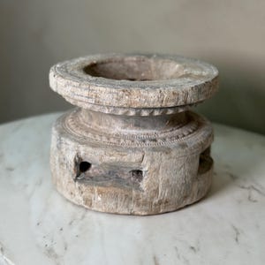 Vintage wood candle holder