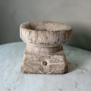 Vintage wood candle holder