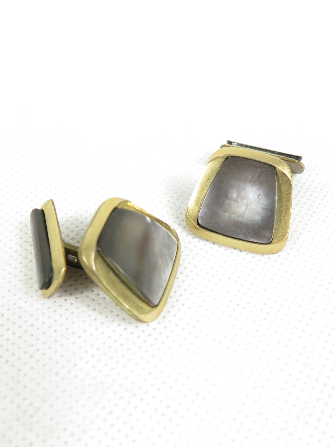Boutons De Manchette Nacre Vintage, Années 1920, Très élégants