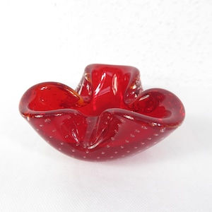 60s Murano glass bowl, red
