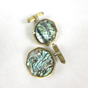 60s cufflinks mother of pearl
