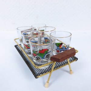 50s Schnapps set with vintage cars