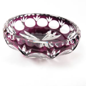60s crystal glass bowl Bohemia