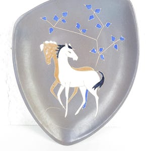 50s wall plate horses, Keto ceramics, Ruscha ceramics