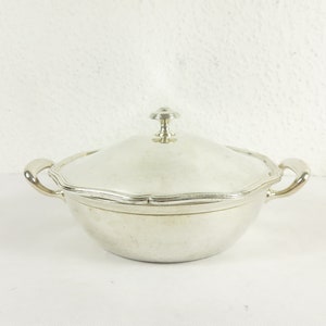 50s serving bowl, tureen with lid, silver WMF ALPACCA, hotel silver
