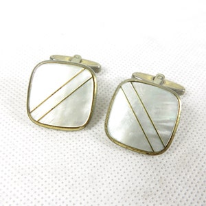60s cufflinks with mother of pearl