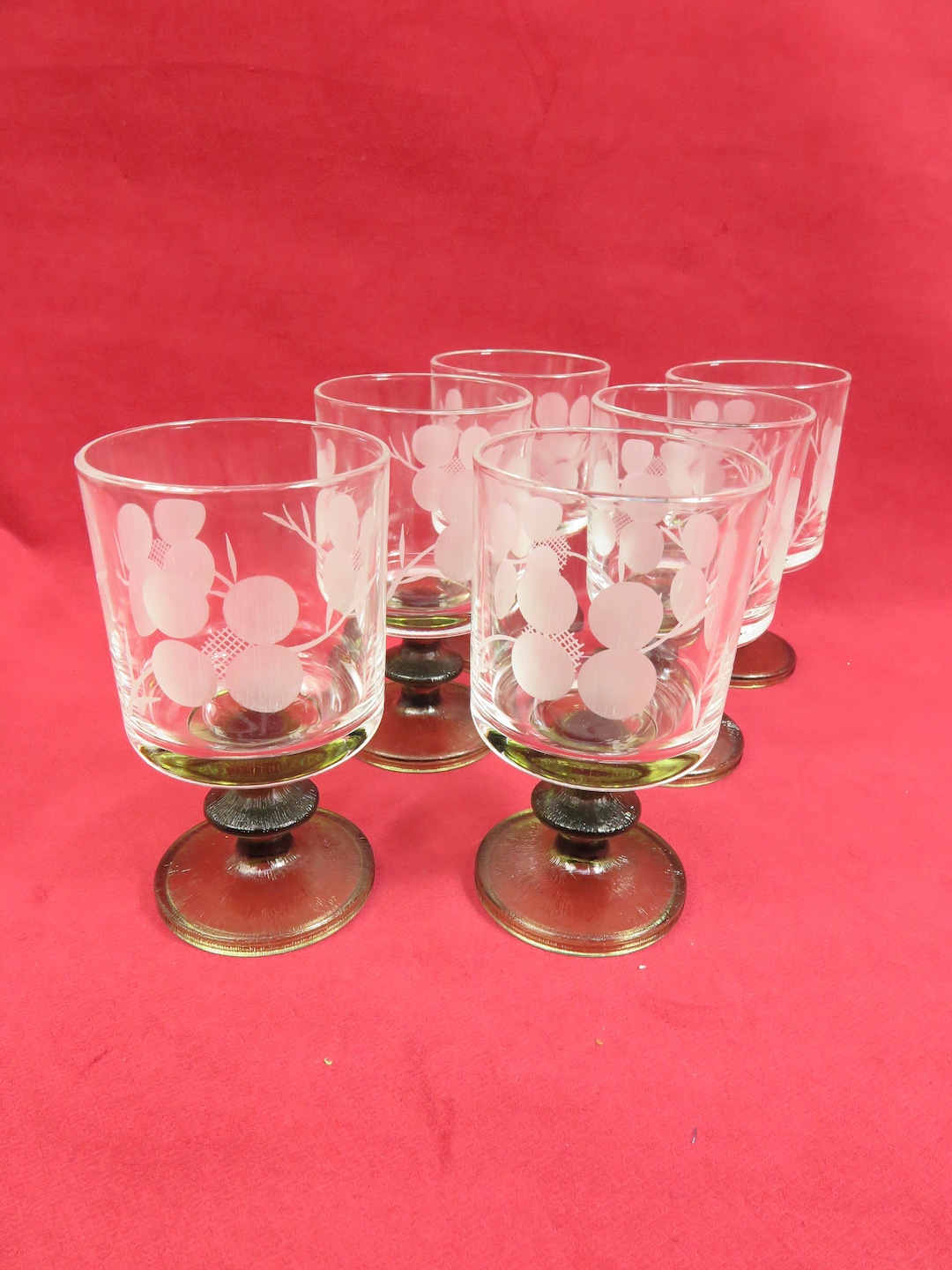 70s Red Wine Glasses Etsy