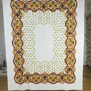 70s tablecloth orange, yellow