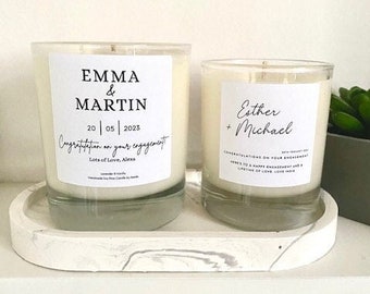 Engagement Candle | Personalised Engagement Gift | Soy Wax | New Couple