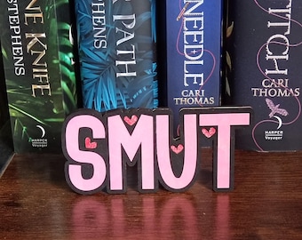 Bookshelf Decor - Smut Genre Sign - Customisable Colours
