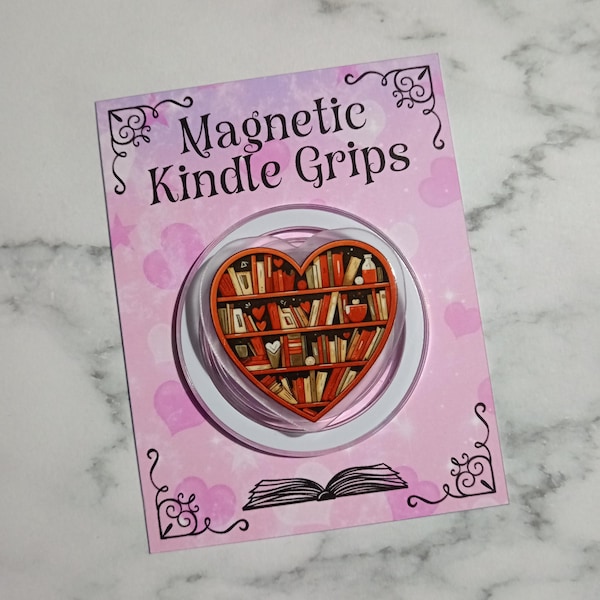 Magnetic E-reader Phone Grip - Valentines Reading Themed Bookish Gift