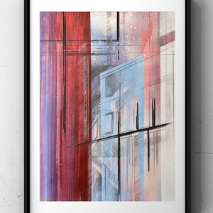 Contemporary, Modern, Architecture, Painting Wall Art, Home Décor, Brutalism, Urban, Abstract Acrylic Painting, Giclee Fine Art Print