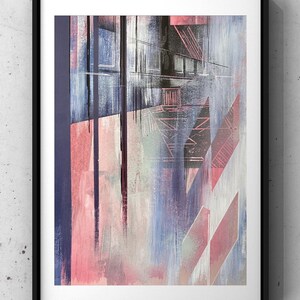Contemporary, Modern, Architecture, Painting Wall Art, Home Décor, Brutalism, Urban, Abstract Acrylic Painting, Giclee Fine Art Print