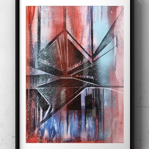 Contemporary, Modern, Architecture, Painting Wall Art, Home Décor, Brutalism, Urban, Abstract Acrylic Painting, Giclee Fine Art Print