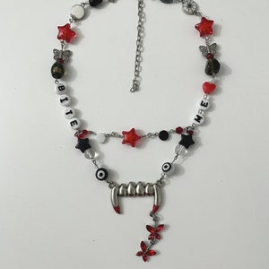 Vampire “Bite Me” Rosary Inspired Necklace