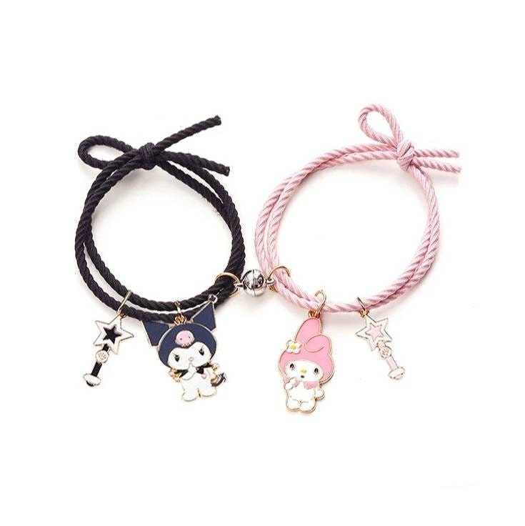 My melody and kuromi matching magnetic friendship bracelets | Etsy