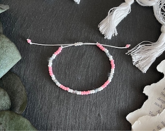 Miyuki Bracelet | pink | white | Rocailles | lilacflowersshop